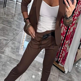 Moxie - Komplet damski dwuczęściowy top z kurtką i elastyczne spodnie