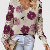 Wysława – Elegancki sweter z kwiatami
