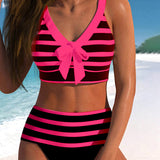Roksana - Pasiaste bikini z wysokim stanem
