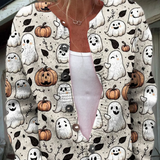 Hailey | Przytulny halloweenowy kardigan z motywem duszków