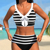 Roksana - Pasiaste bikini z wysokim stanem