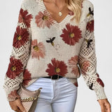 Wysława – Elegancki sweter z kwiatami