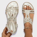 Elżbieta - Ortopedyczne sandały boho wykonane z materiału premium