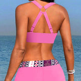 Salomea - Bikini z wysokim stanem i geometrycznym nadrukiem