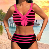Roksana - Pasiaste bikini z wysokim stanem