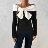 Arish - Elegancki sweter z dekoltem w szpic