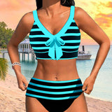 Roksana - Pasiaste bikini z wysokim stanem
