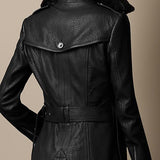 Azalia – Skórzany płaszcz z podszewką