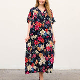 Rina - Sukienka typu kaftan z kieszeniami do noszenia na co dzień