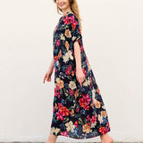Rina - Sukienka typu kaftan z kieszeniami do noszenia na co dzień