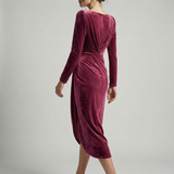 Yara | Elegancka Sukienka Midi z Aksamitnego Materiału