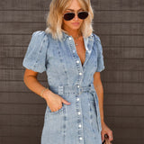 Casualowa mini sukienka jeansowa rebel dla kobiet