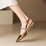 Eleganckie buty na niskim obcasie Crysel