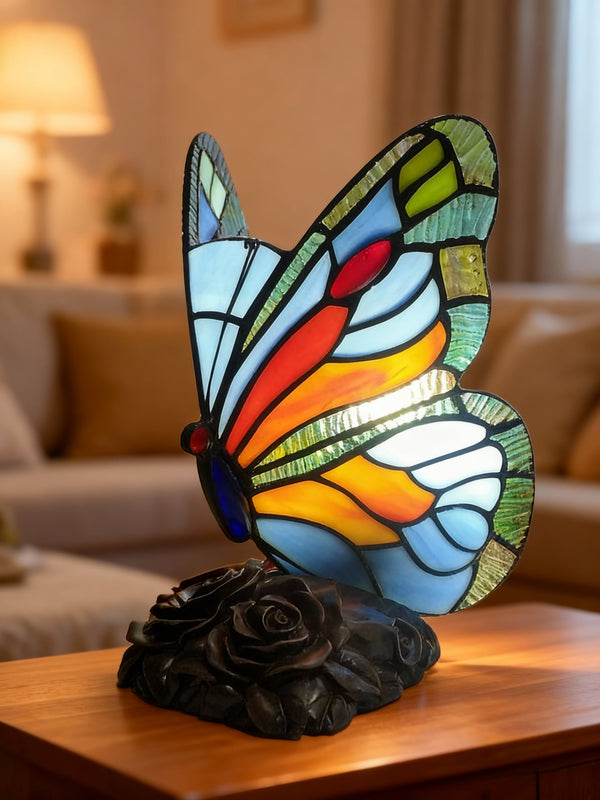 TIFFALIGHT | Lampa witrażowa w kształcie motyla