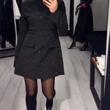 Little Black Luxe™ – Sukienka z Delikatnym Połyskiem