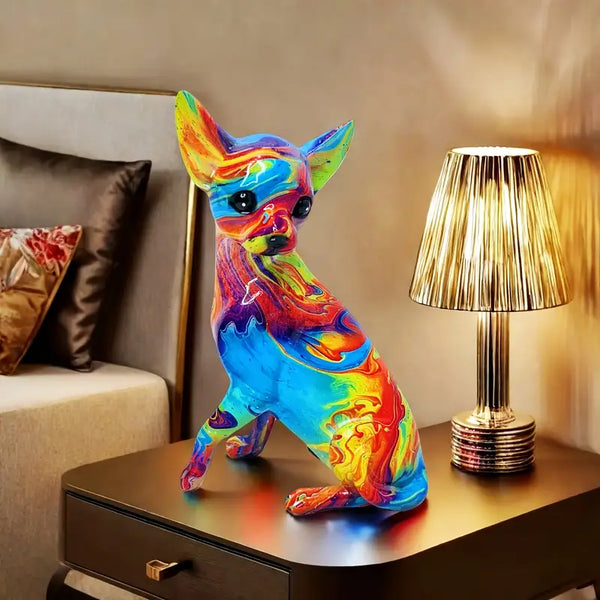 Wibracyjna Lampa Stołowa Chihuahua z Żywicy