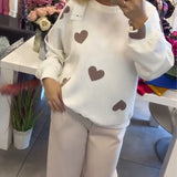 Bernadeta – Sweter z bawełny w serduszka