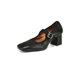Desna - Nowoczesne buty na grubym obcasie w stylu francuskim