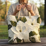 Torba Artisanal Matelassé - Eleganckie Białe Lilie