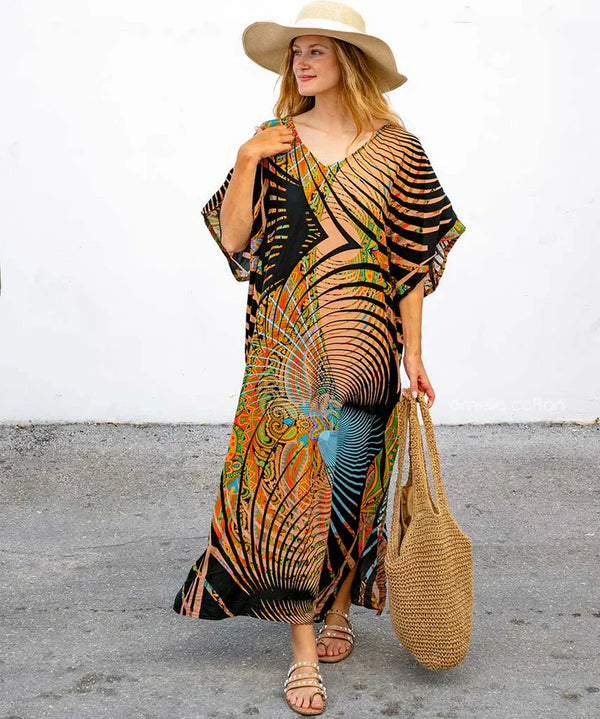 Jagoda – Letni kaftan z bawełny i lnu