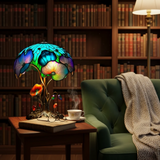 Kwiatowa lampa boho z grzybami