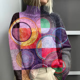 GIORGIA | Modny sweter dzianinowy w stylu color block